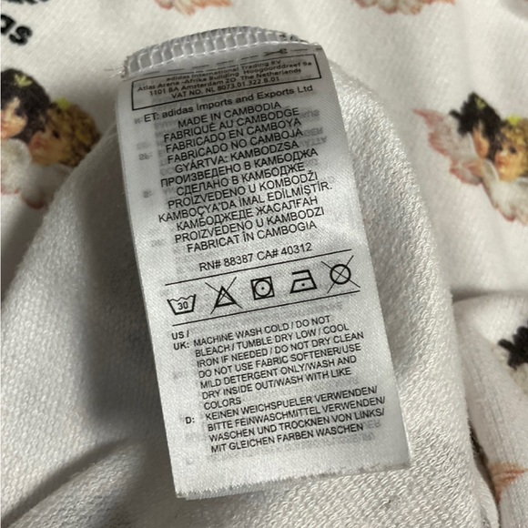 Adidas x Fiorucci All Over Angels Cherub Crop T-Shirt Top Size Small​ - Picture 9 of 16